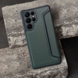 Etui z klapką na Samsung S25 ULTRA Razor Book ciemnozielone