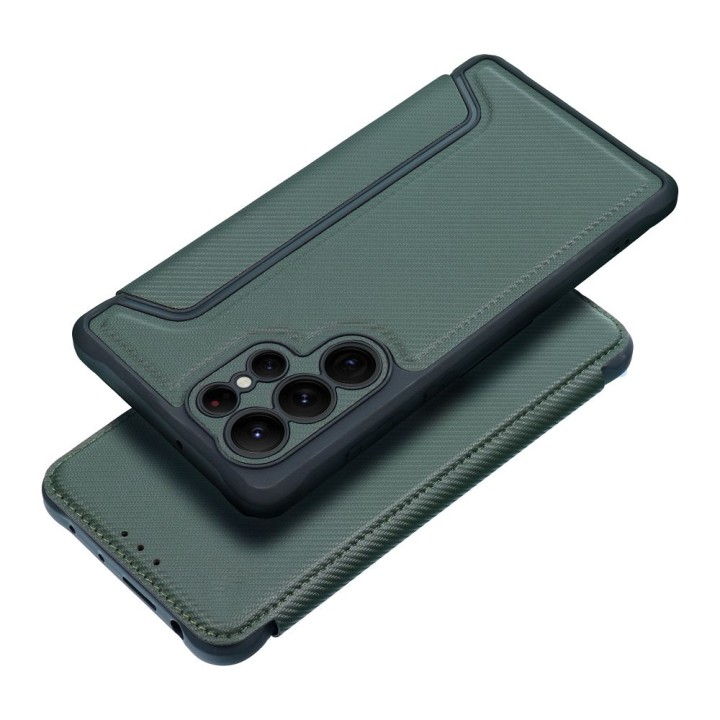 Чехол с клапаном для Samsung S25 ULTRA Razor Book темно-зеленый