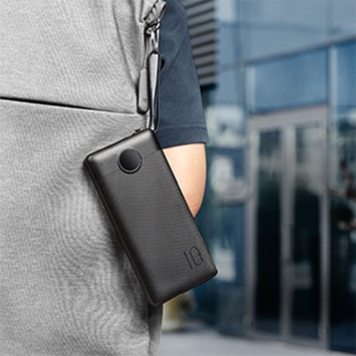Повербанк Veger C20 (W2047 / W2059) 20000 mAh со встроенными кабелями Micro USB / тип C / Lightning черный