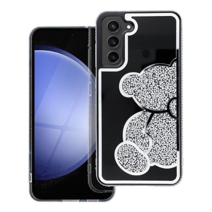 Чехол для Samsung S25 Teddy Bear серебристый
