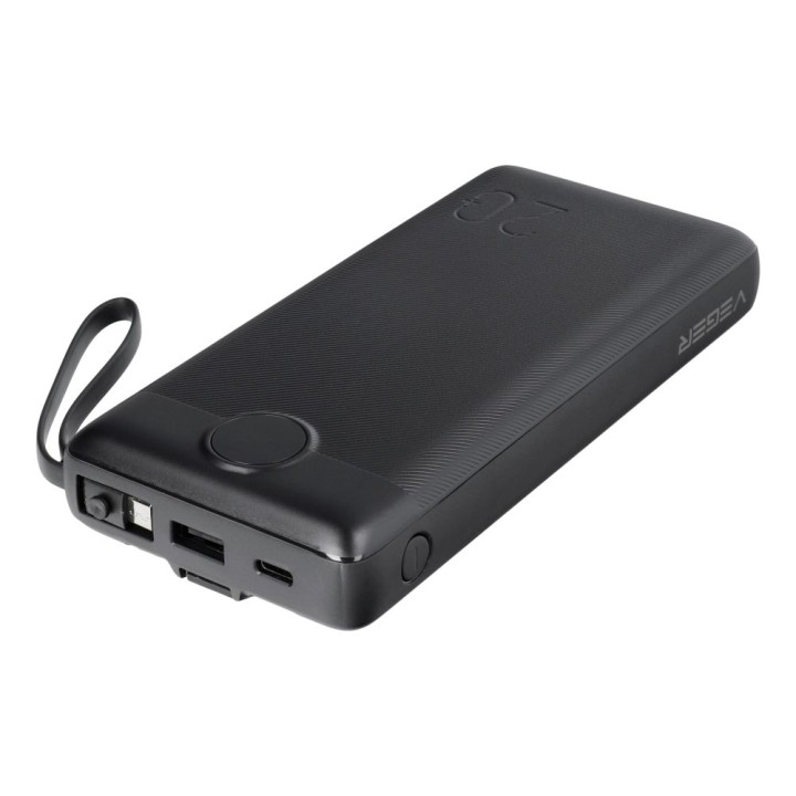 Power bank Veger C20 (W2047 / W2059) 20000 mAh with built-in cables Micro USB / type C / Lightning black