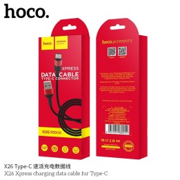 USB-A to USB-C cable Hoco 2A 1 m X26 black red