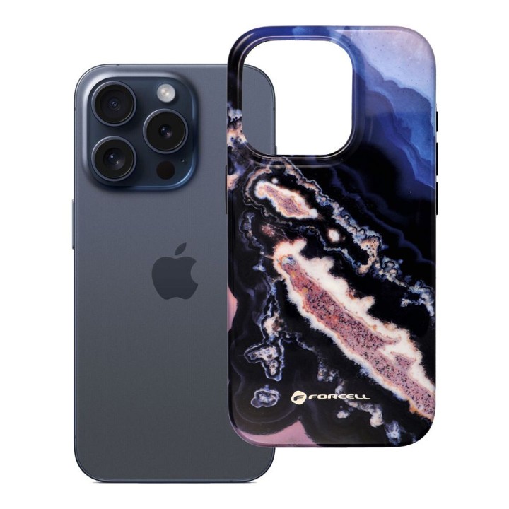 Case for iPhone 15 PRO Forcell F-Protect Mirage compatible with MagSafe Military Drop-Test gold island
