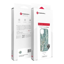 Чехол для iPhone 15 PRO MAX Forcell F-Protect Mirage совместимый с MagSafe Military Drop-Test green marble