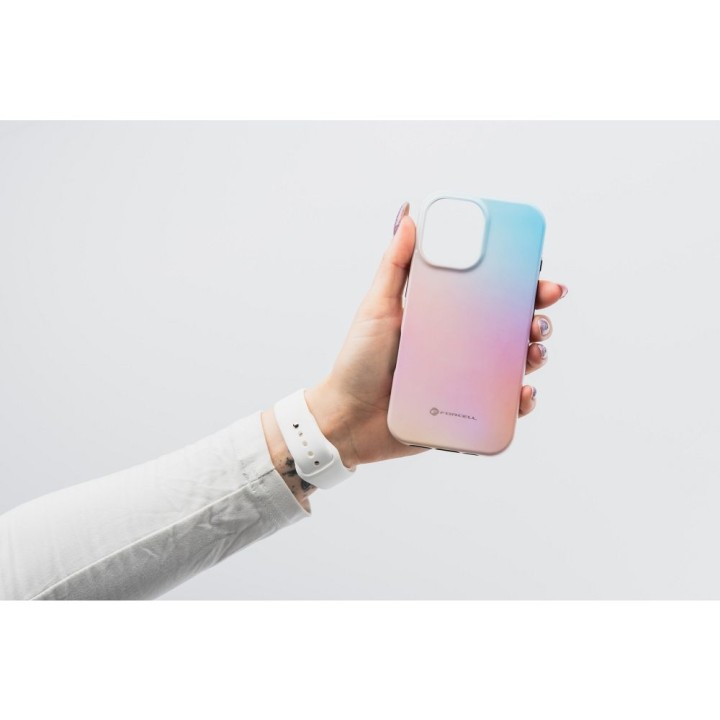 Чехол для iPhone 15 PRO Forcell F-Protect Mirage совместимый с MagSafe Military Drop-Test pinky blue