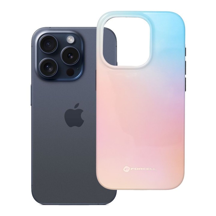 Case for iPhone 15 PRO Forcell F-Protect Mirage compatible with MagSafe Military Drop-Test pinky blue