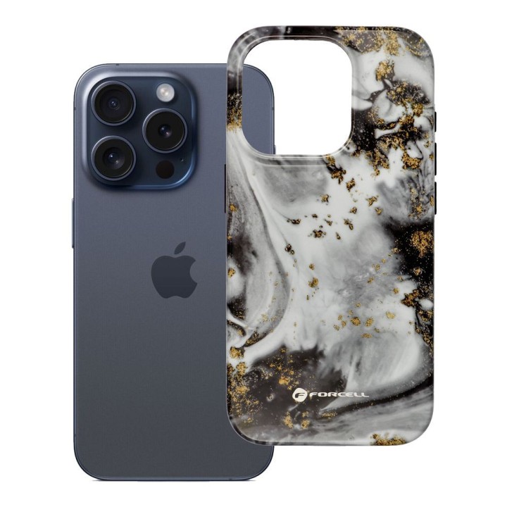 Чехол для iPhone 15 PRO Forcell F-Protect Mirage совместимый с MagSafe Military Drop-Test silver fog