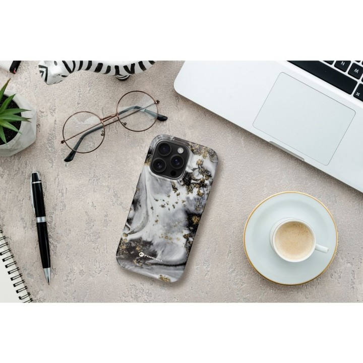Case for iPhone 15 PRO Forcell F-Protect Mirage compatible with MagSafe Military Drop-Test silver fog