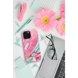 Case for iPhone 15 PRO MAX Forcell F-Protect Mirage compatible with MagSafe Military Drop-Test pink marble