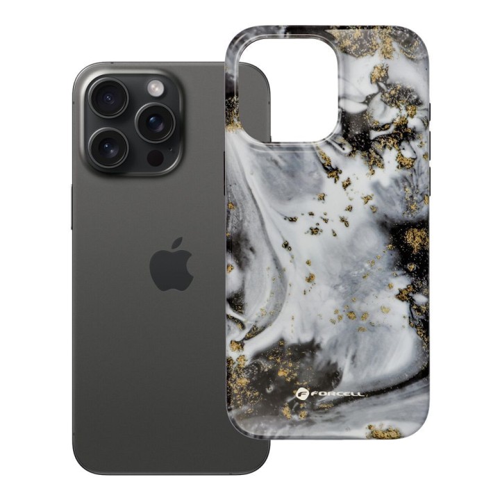 Чехол для iPhone 15 PRO MAX Forcell F-Protect Mirage совместимый с MagSafe Military Drop-Test silver fog
