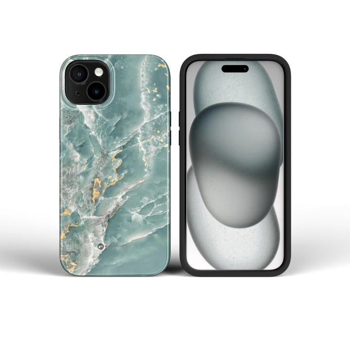 Чохол для iPhone 15 PRO MAX Forcell F-Protect Mirage сумісний з MagSafe Military Drop-Test green marble
