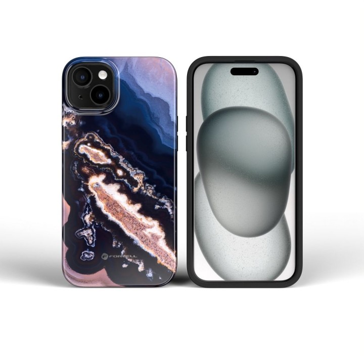 Case for iPhone 15 Forcell F-Protect Mirage compatible with MagSafe Military Drop-Test gold island