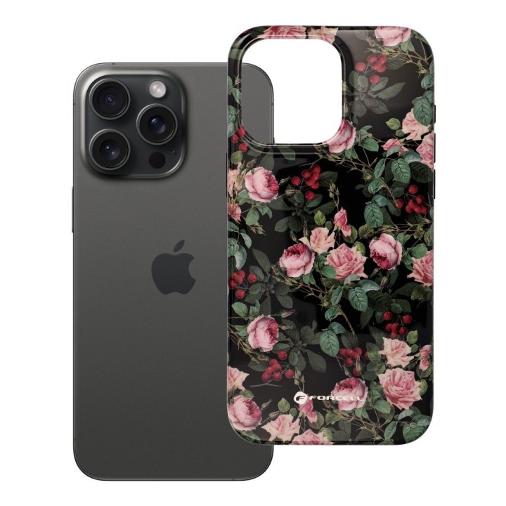 Чехол для iPhone 15 PRO MAX Forcell F-Protect Mirage совместимый с MagSafe Military Drop-Test rose drama