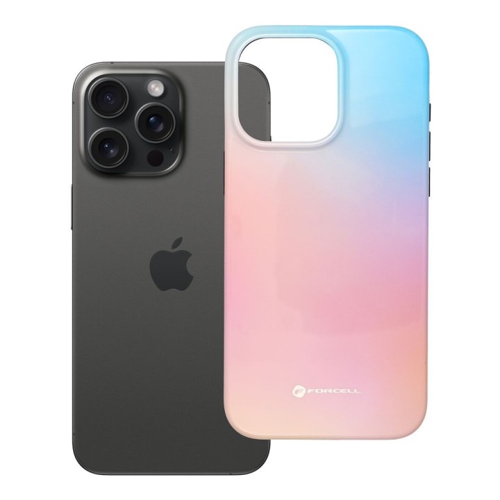 Case for iPhone 15 PRO MAX Forcell F-Protect Mirage compatible with MagSafe Military Drop-Test pinky blue