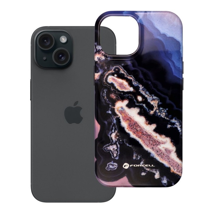 Case for iPhone 15 Forcell F-Protect Mirage compatible with MagSafe Military Drop-Test gold island