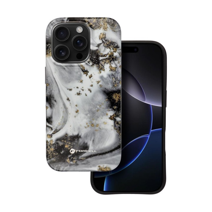Case for iPhone 15 Forcell F-Protect Mirage compatible with MagSafe Military Drop-Test silver fog