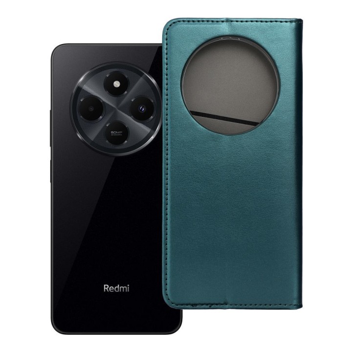 Чехол с клапаном для Xiaomi Redmi 14C Smart Magneto темно-зеленый