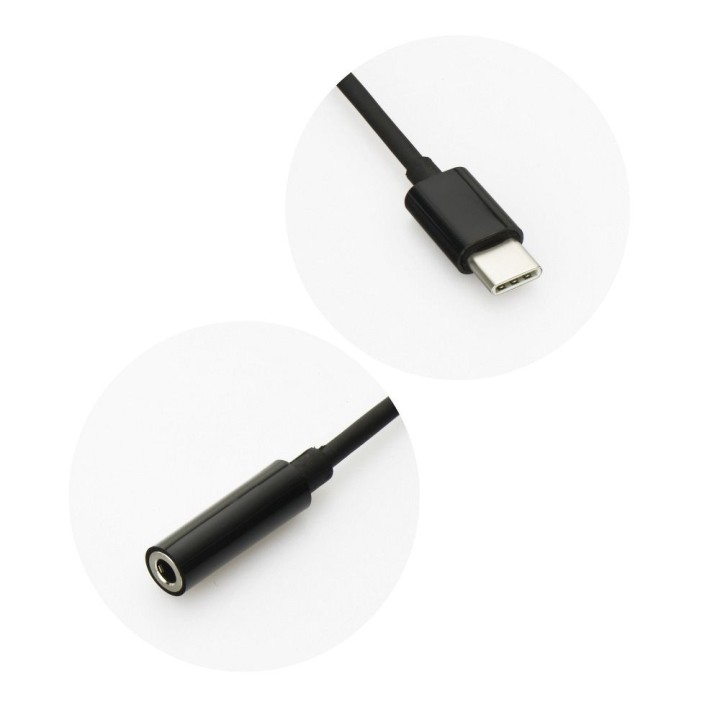 Adapter AUX Type C (male) for Jack 3,5 mm (female) black