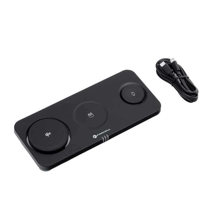 Бездротовий зарядний пристрій Forcell F-Energy 3 в 1 MagNetix USB C Qi2 20,5W сумісний з MagSafe чорний 0INT