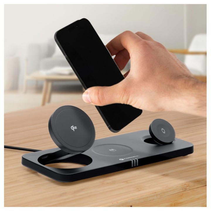 Wireless charger Forcell F-Energy 3w1 MagNetix USB C Qi2 20,5W MagSafe compatible black 0INT