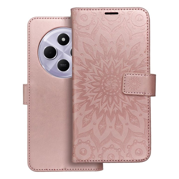 Чохол з клапаном для Xiaomi Redmi 14C Mezzo Book мандала кольору рожевого золота