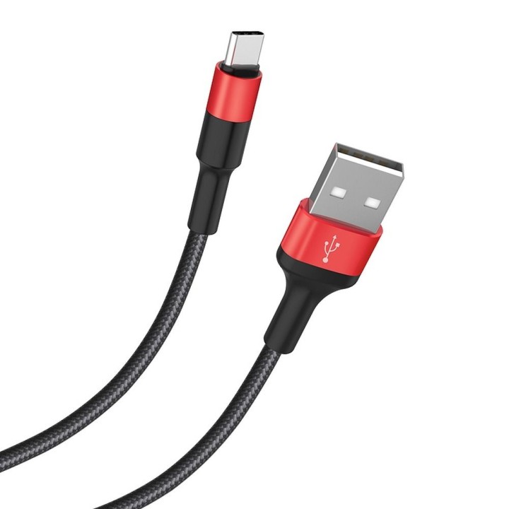 Кабель USB-A – USB-C Hoco 2A 1 m X26 черно красный