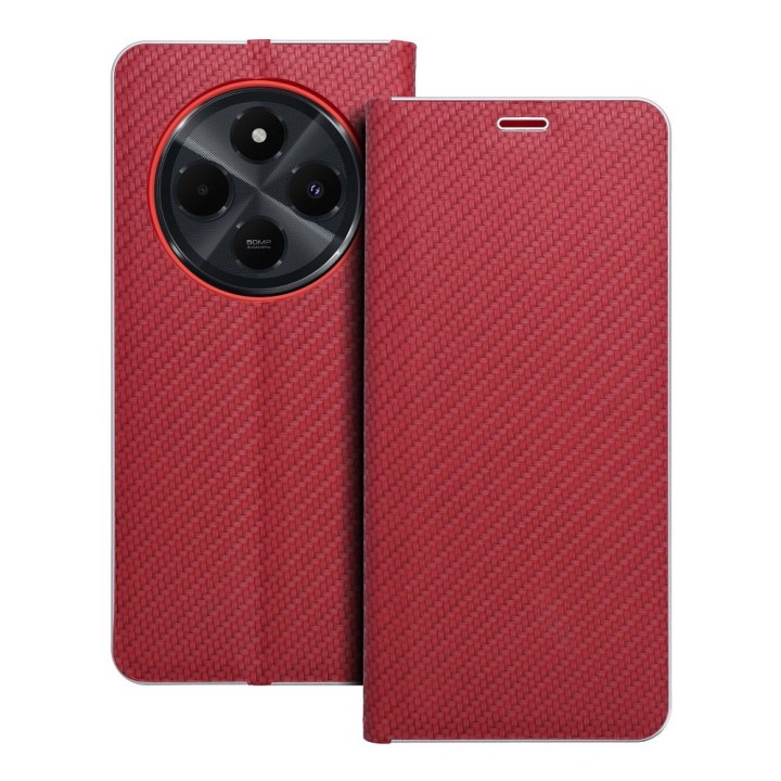 Flip case for Xiaomi Redmi 14C Luna Book Carbon red