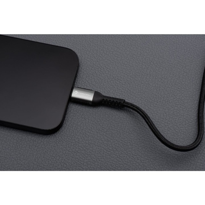 Кабель USB A — Lightning Forcell F-Energy 2,4A 12W Cafule 3 m C257 черный