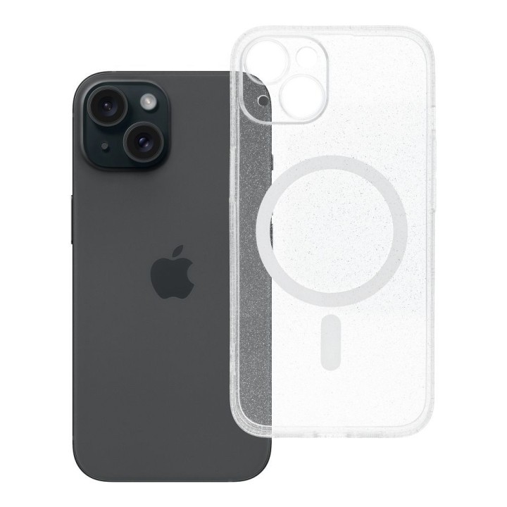 Case for iPhone 14 Clear Mag Cover - Glitter (Str / Camera Protection) MagSafe compatible transparent glitter
