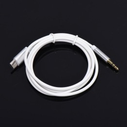 Кабель AUX Тип C (штекер (male)) для Jack 3,5 mm (штекер (male)) білий