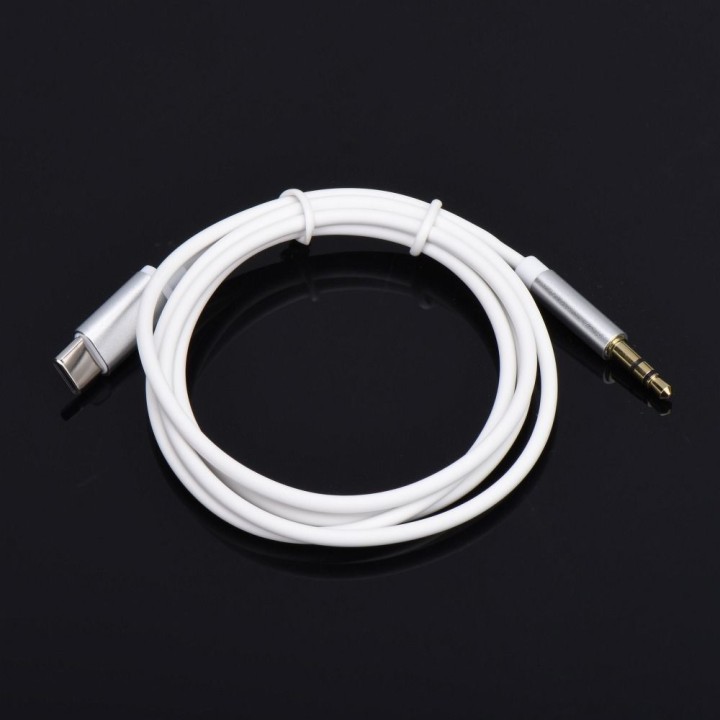 Kabel AUX Typ C (męski) do Jack 3,5 mm (męski) biały