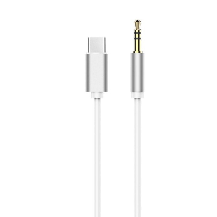 Kabel AUX Typ C (męski) do Jack 3,5 mm (męski) biały
