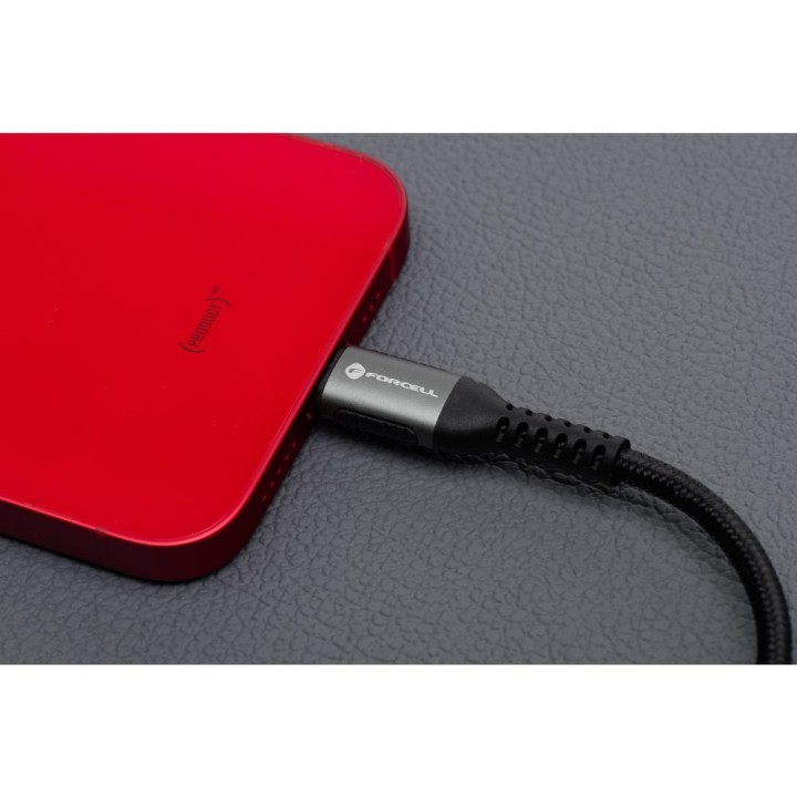 Кабель USB C — Lightning Forcell F-Energy PD 3A 27W Cafule 2 m C259 чорний