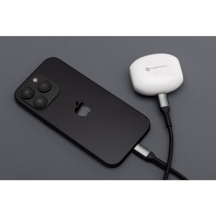 Кабель USB-C – USB-C Forcell F-Energy QC4.0 PD 5A 100W Cafule 3 m C260 чорний