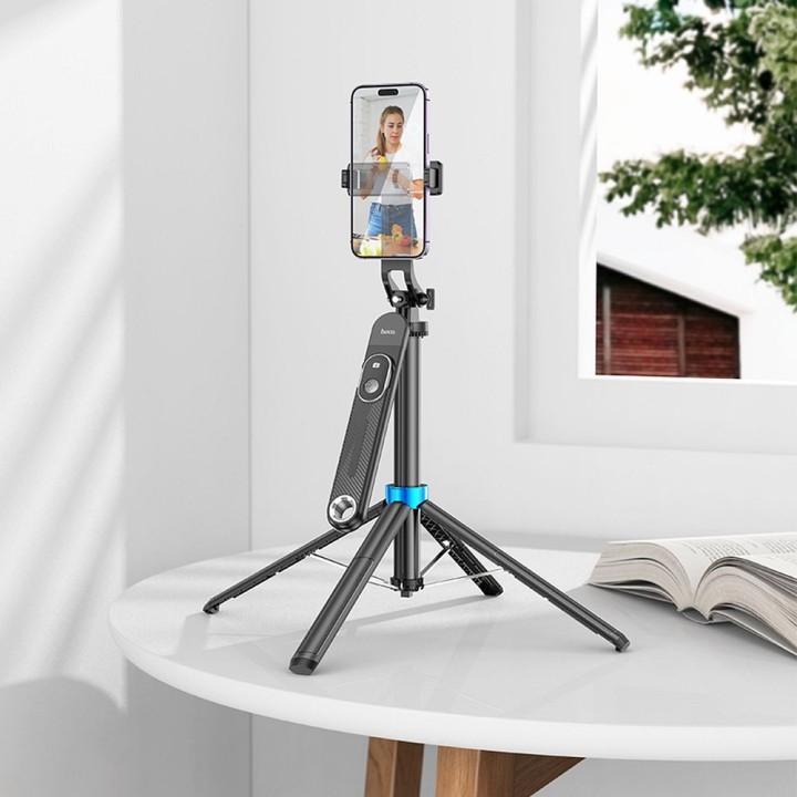 Selfie stick Hoco tripod z pilotem bezprzewodowym K22 czarny