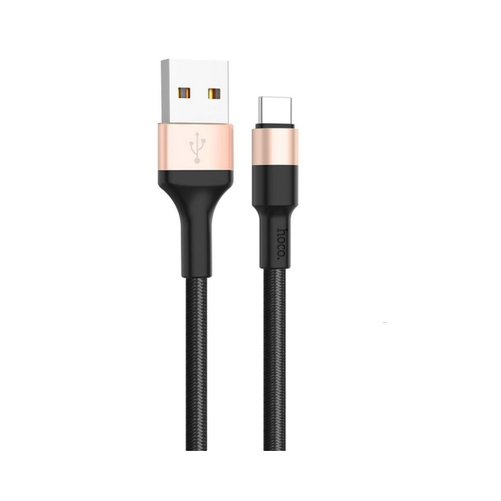 Кабель USB-A – USB-C Hoco 2A 1 m X26 чорно золотий