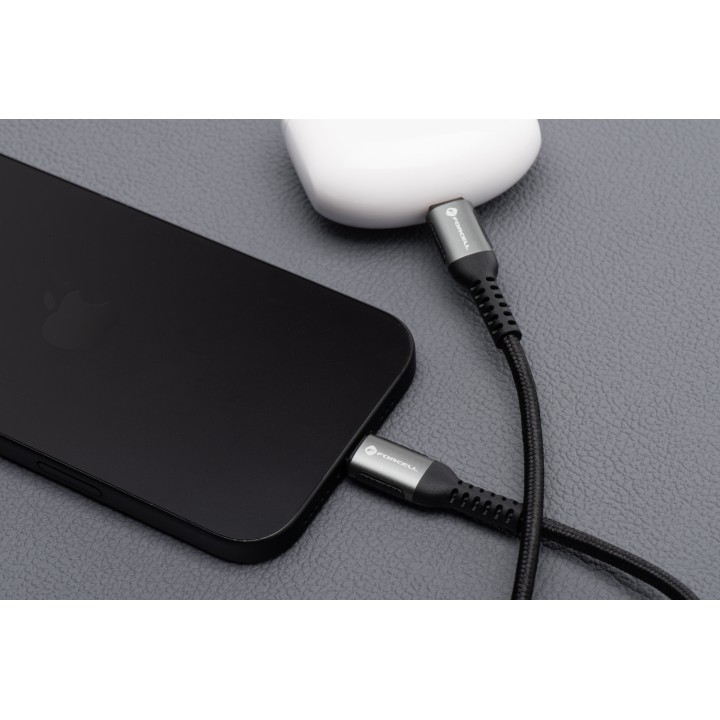 Кабель USB C — USB C Forcell F-Energy QC4.0 PD 5A 240W Cafule 2 m C263 чорний