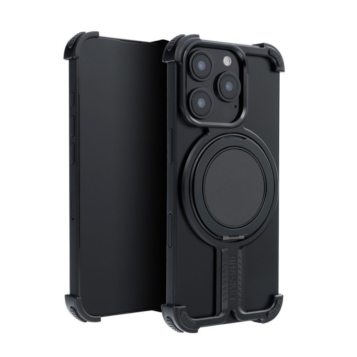 Чехол TITANIUM Bracket совместимый с MagSafe для IPHONE 16 PLUS черный