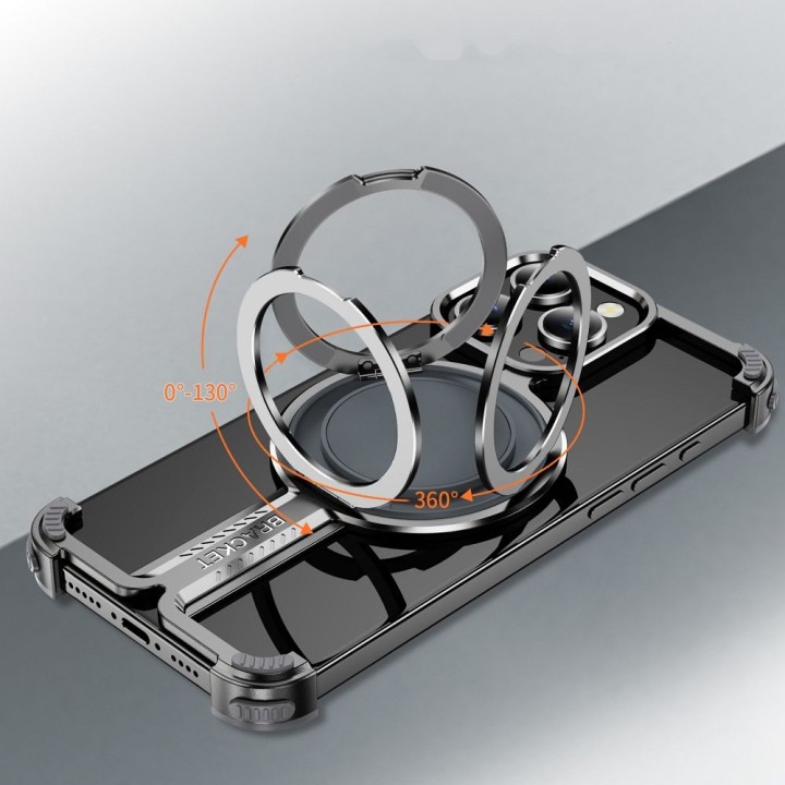 Futerał TITANIUM Bracket kompatybilny z MagSafe do IPHONE 16 PLUS czarny