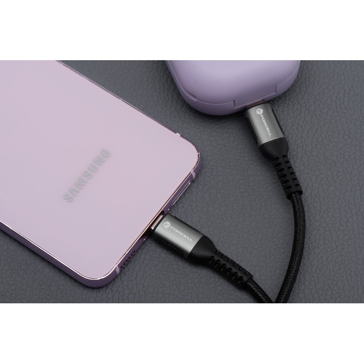 Кабель USB C — USB C Forcell F-Energy QC4.0 PD 5A 240W Cafule 2 m C263 черный