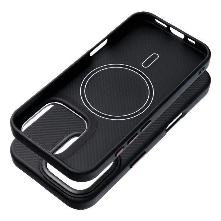 Case for iPhone 14 PRO MAX Carbon Elite Mag Cover compatible with MagSafe black