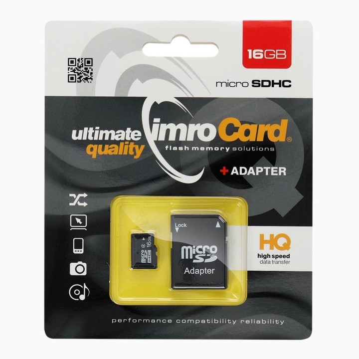 IMRO карта памяти microSD 16GB с адаптером SD