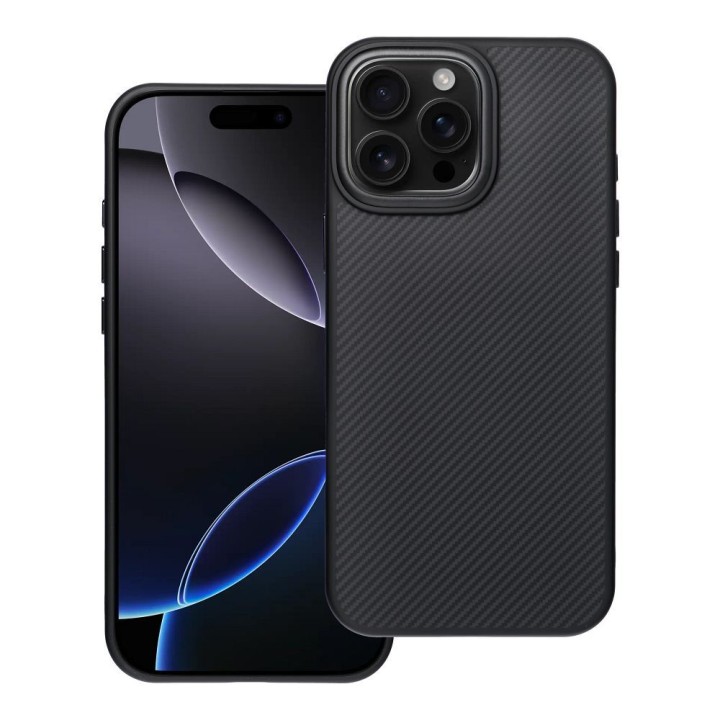 Case for iPhone 16 PRO MAX Carbon Elite Mag Cover compatible with MagSafe black