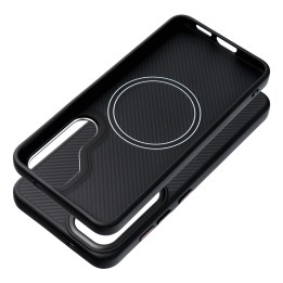 Чехол для Samsung S25 Carbon Elite Mag Cover совместимый с MagSafe черный