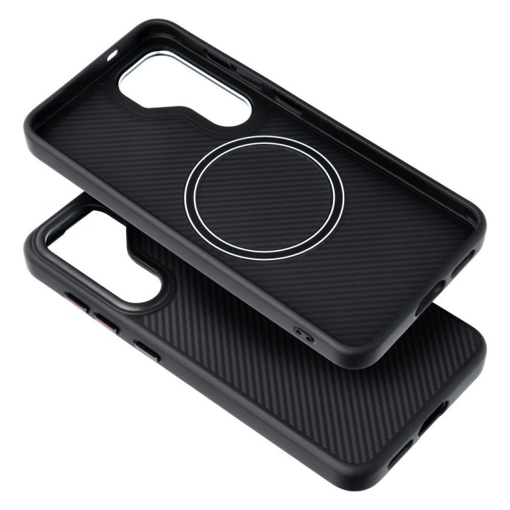 Case for Samsung S25 Carbon Elite Mag Cover compatible with MagSafe black