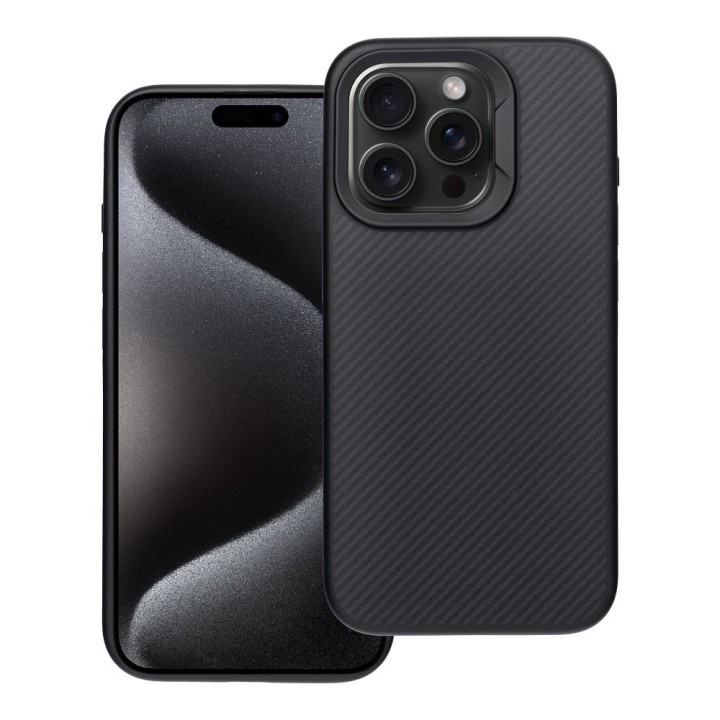 Case for iPhone 15 PRO Carbon Elite Mag Cover MagSafe compatible black