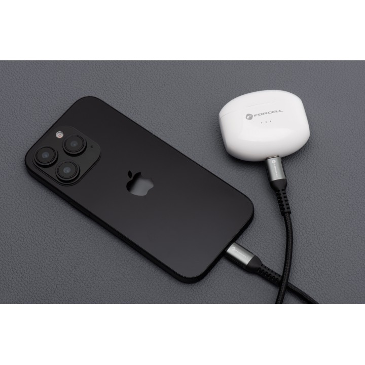 Кабель USB-C – USB-C Forcell F-Energy QC4.0 PD 5A 240W Cafule 3 m C263 чорний