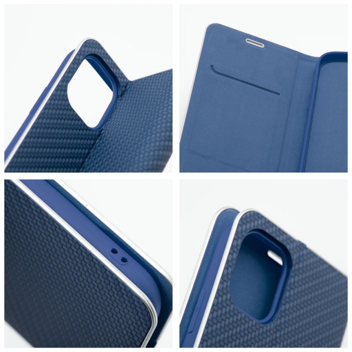 Kabura LUNA Book Carbon do IPHONE 14 Plus niebieski