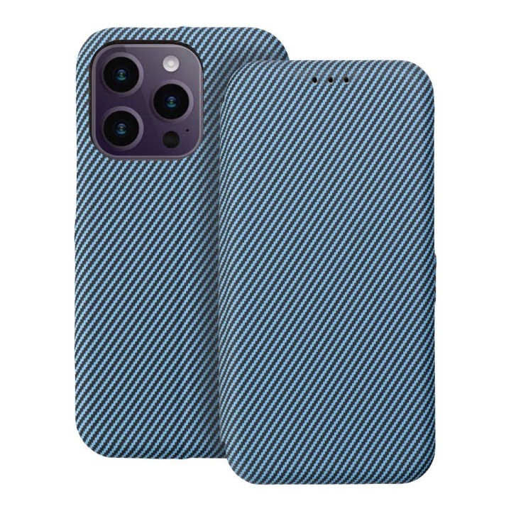 Etui z klapką na iPhone 14 PRO Folio Side Magnet niebieskie