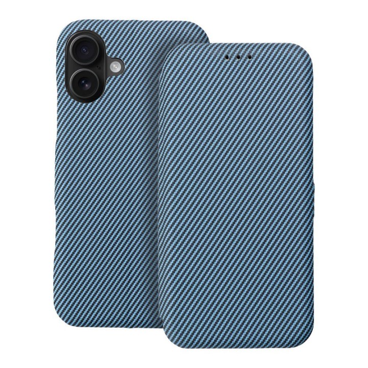 Etui z klapką na iPhone 16 PLUS Folio Side Magnet niebieskie